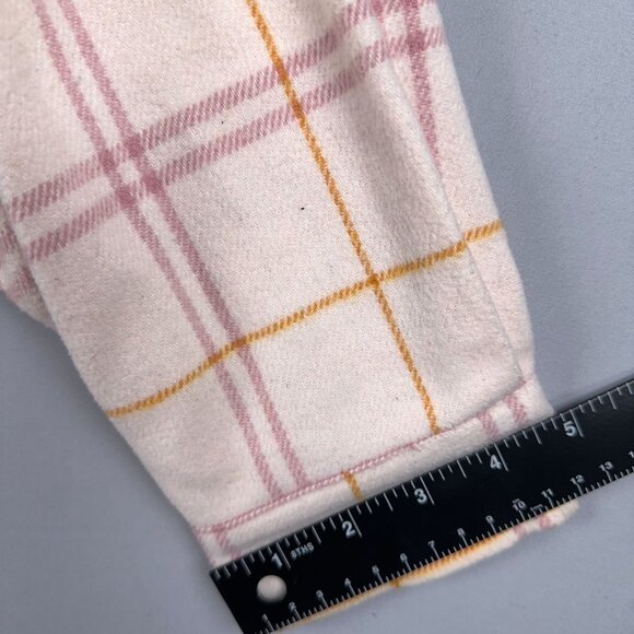 HFX Plaid Shirt Jacket Womens Size M Fit Snap Button Collared 1534711 Off White - Picture 13 of 15